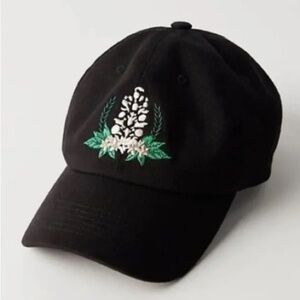 FREE PEOPLE Embroidered Buti Baseball Cap Black